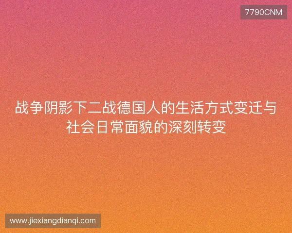 战争阴影下二战德国人的生活方式变迁与社会日常面貌的深刻转变